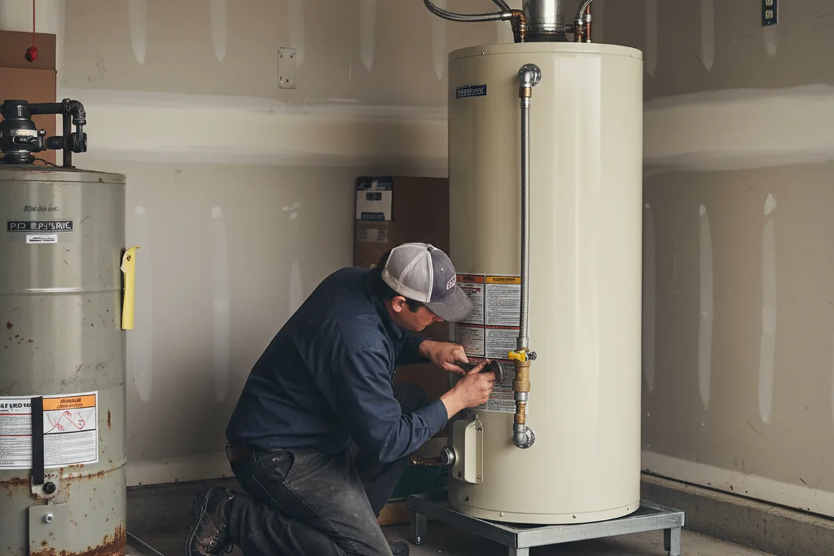 Water heater and shutoff valve replacement in Peebles